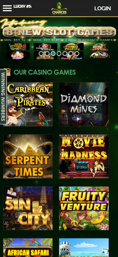 Chances Casino Mobile screenshot